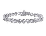 1.00 Carat (ctw) Diamond Tennis Link Bracelet in Sterling Silver